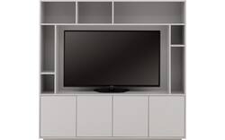 Goossens basic tv meubel madrid grijs melamine - 8251693-goossens-basic-madrid-tv-meubel-melamine-grijs-01