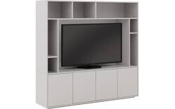 Goossens basic tv meubel madrid grijs melamine - 8251693-goossens-basic-madrid-tv-meubel-melamine-grijs-01