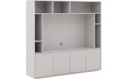 Goossens basic tv meubel madrid grijs melamine - 8251693-goossens-basic-madrid-tv-meubel-melamine-grijs-01