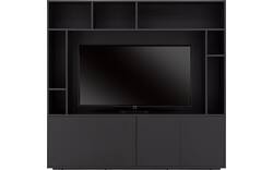Goossens basic tv meubel madrid zwart melamine - 8251695-goossens-basic-madrid-tv-meubel-melamine-zwart-01
