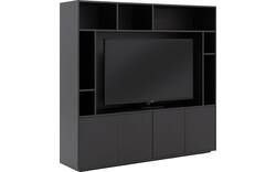 Goossens basic tv meubel madrid zwart melamine - 8251695-goossens-basic-madrid-tv-meubel-melamine-zwart-01