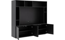 Goossens basic tv meubel madrid zwart melamine - 8251695-goossens-basic-madrid-tv-meubel-melamine-zwart-01
