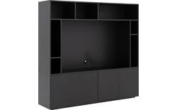 Goossens basic tv meubel madrid zwart melamine - 8251695-goossens-basic-madrid-tv-meubel-melamine-zwart-01