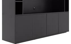 Goossens basic tv meubel madrid zwart melamine - 8251695-goossens-basic-madrid-tv-meubel-melamine-zwart-01