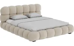 Goossens gestoffeerd bedframe cloud beige stof - 8252391-goossens-cloud-bedframe-stof-01