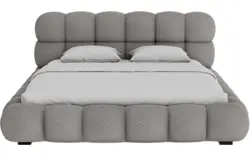 Goossens gestoffeerd bedframe cloud grijs stof - 8252393-goossens-cloud-bedframe-stof-01