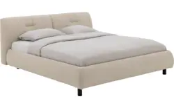 Goossens gestoffeerd bedframe taranto beige stof - 8252675-goossens-taranto-bedframe-stof-01
