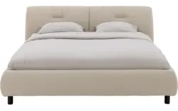 Goossens gestoffeerd bedframe taranto beige stof - 8252944-goossens-taranto-bedframe-stof-01