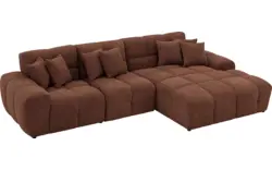 Goossens excellent loungebank kubus bruin stof - 8252710-gespiegeld-02
