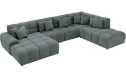 Goossens excellent u bank kubus groen stof - 8252734-goossens-excellent-kubus-bank-stof-groen-01