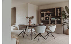Goossens eetkamerstoel noomi beige stof - 8252826-goossens-ferry-eettafel-eiken-bruin-01