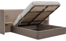Goossens gestoffeerd bedframe burano storage bruin kunstleer - 8252935-goossens-burano-storage-bedframe-kunstleer-01
