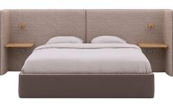 Goossens gestoffeerd bedframe burano storage bruin kunstleer - 8252935-goossens-burano-storage-bedframe-kunstleer-01