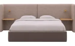 Goossens gestoffeerd bedframe burano storage bruin kunstleer - 8252935-goossens-burano-storage-bedframe-kunstleer-01