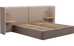 Goossens gestoffeerd bedframe burano storage bruin kunstleer - 8252935-goossens-burano-storage-bedframe-kunstleer-01