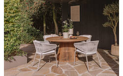 Goossens tuinstoel vasto beige buitenstof - 8253076-goossens-idro-tuintafels-teak-02