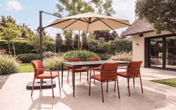 Goossens tuinstoel bibione oranje buitenstof - 8260639-goossens-mundi-eettafel-keramiek-zwart-01