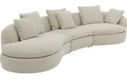Goossens loungebank diana beige stof - 8260735-gespiegeld-02