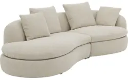 Goossens loungebank diana beige stof - 8260868-gespiegeld-13
